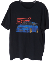 Subaru WRX STI Mens L XL TShirt Blue Car Tee Black Soft Knit Short Sleeves - $253.96 MXN