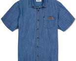 Caterpillar Men&#39;s Foundation Short-Sleeve Denim Shirt in Stone Blue-Small - $29.97