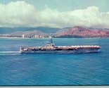 USS Kitty Hawk CVA-63 Official Navy Photo Presidential Review Chrome Pos... - $7.87
