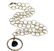 Vintage Gold Filled Necklace Onyx Pendant 20” - £67.15 GBP