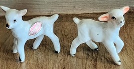 Vintage Bone China Set of 2 Lamb Figurines Made in Japan Adorable Sheep See Pic. - £10.61 GBP