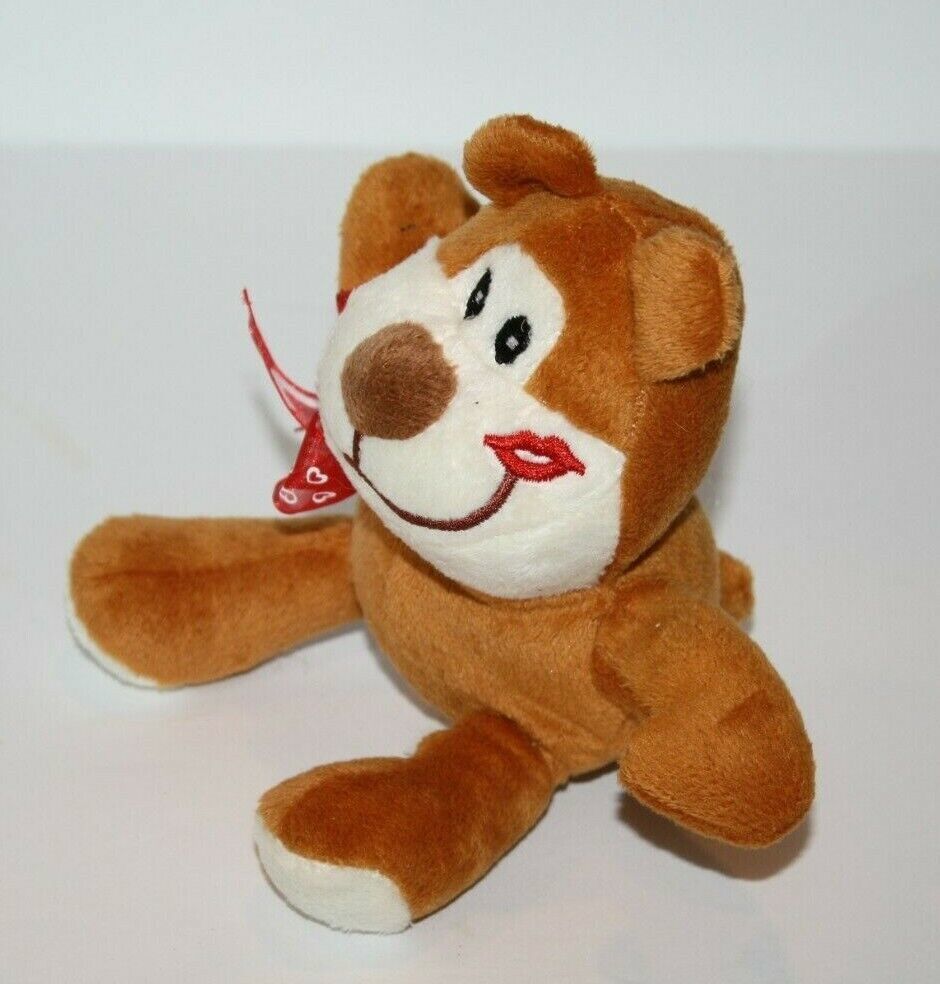 Greenbrier Valentines 6&quot; Heart Dog Kiss Lips Teddy Bear Plush Stuffed So... - $10.70