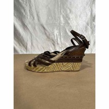 Vintage Mudd Brown &amp; Yellow Platform Wedge Y2K 90’s Sandals Women’s Size 8 - £19.95 GBP