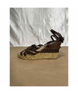 Vintage Mudd Brown &amp; Yellow Platform Wedge Y2K 90’s Sandals Women’s Size 8 - £19.75 GBP