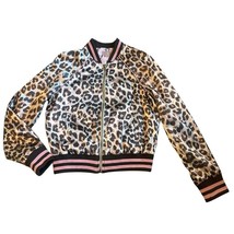 Mother The Letterman Leopard Print Varsity Jacket Satin Size Medium Women&#39;s - $145.13