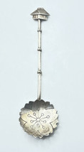 Japanese 950 Sterling Silver Bamboo Stem &amp; Pagoda Souvenir Spoon 3.75” - £25.47 GBP