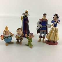 Disney Princess Snow White Seven Dwarfs Collectible PVC Figures Topper 6pc Lot - £27.57 GBP