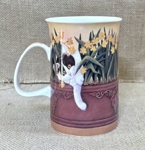 Ashdene Fine Bone China Mischievous Cat In Flower Box Mug Cup Naughty Kitty - $19.80