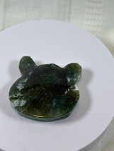 (#40) - GREEN MOSS AGATE BEAR HEAD CARVING - NEW - $187.57 MXN
