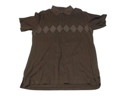 Covington Shirt Mens Medium Black Grey Check Easy Care Button Down Short Sleeve - £7.49 GBP