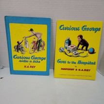 Vintage Curious George lot Rides A Bike 1952 &amp; Goes to Hospital 1966 - £11.92 GBP