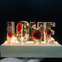 Creative Dried Flower Night Light LOVE Letter Table Lamp - £19.60 GBP+