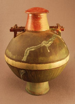 RAKU Unique Ceramic Individual Adult Funeral Cremation Urn #A004 - £585.90 GBP