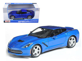 2014 Chevrolet Corvette C7 Coupe Blue 1/24 Diecast Car Maisto - £27.33 GBP