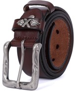 Full Grain Leather Belt Men Casual Jean Belt (Size:Belt Size 36 / Pants ... - £26.56 GBP