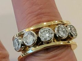 Round VVS1 Diamond Engagement Party Band Ring 18K Yellow Gold Over 2.50Ct - £89.08 GBP