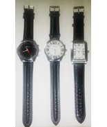 MEN&#39;S BLACK CROC BAND WATCH - $20.50 CAD
