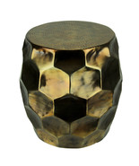 Scratch &amp; Dent Vintage Gold Faceted Aluminum Indoor Outdoor Accent Stool... - £85.42 GBP