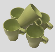 Ikea Fargrik Ceramic Lime Green Coffee Tea Hook Mugs 19894 Vintage Lot 5 - £18.39 GBP