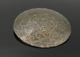 MEXICO 925 Sterling Silver - Vintage Mayan Aztec Sun Calendar Brooch Pin- BP3756 - £57.48 GBP