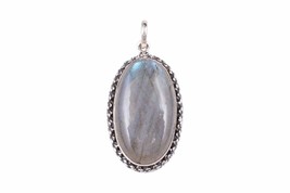 925 Argent Sterling Labradorite Pierre Précieuse Main Pendentif Femme Fest Gift - £45.94 GBP