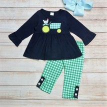 NEW Boutique Farm Tractor Chicken Girls Tunic Outfit Set - £13.58 GBP