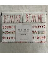 Rae Dunn Full Sheet Set Whtie Heart Print Embroidered Be Mine Pillowcase... - $722.75 MXN