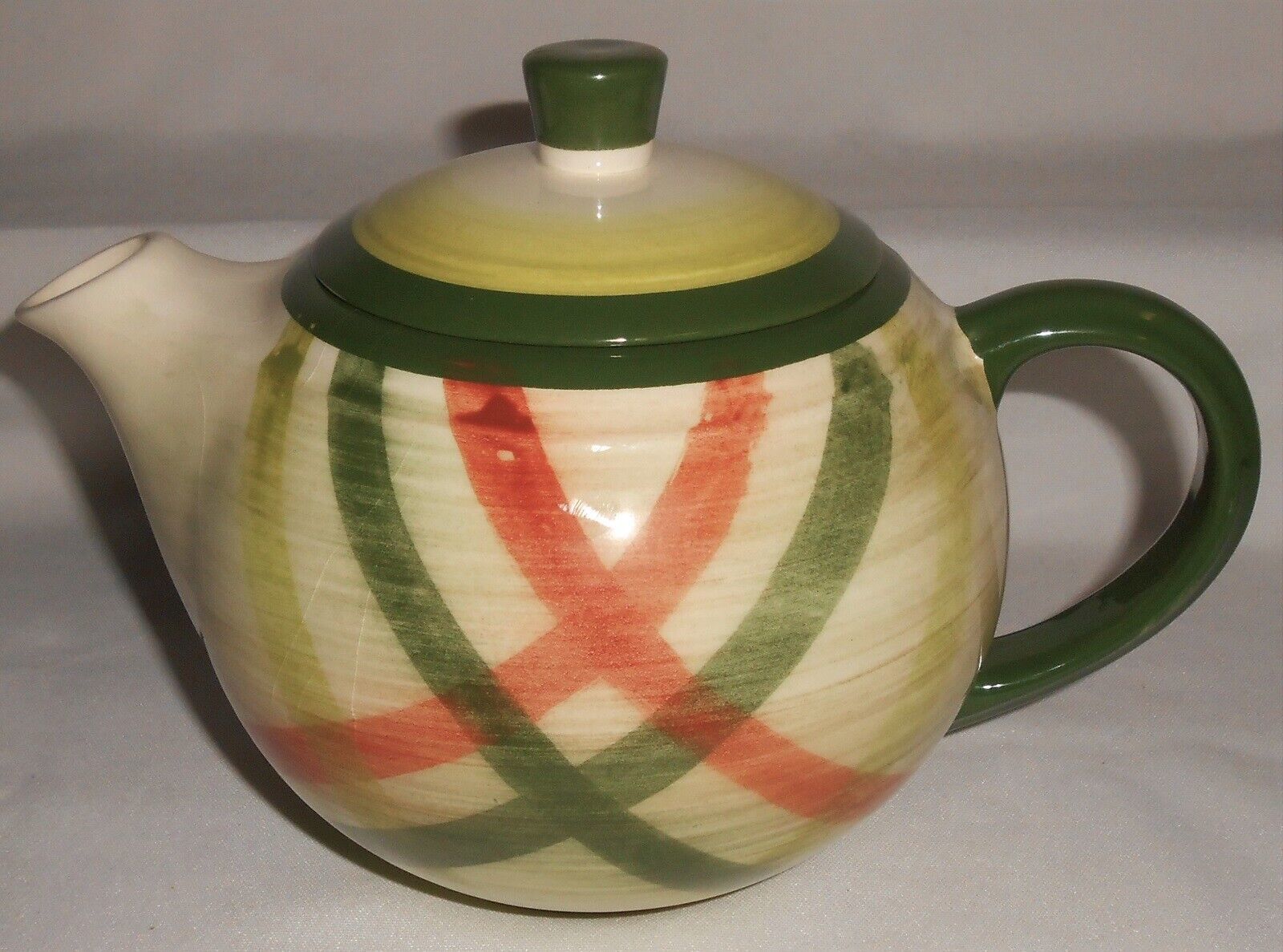Vernon Kilns TAM O&#39;SHANTER PATTERN Plaid 5 CUP TEAPOT Made in California - $69.29