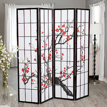 Ore Furniture R5428-4 4-Panel Room Divider - Plum Blossom - $147.09