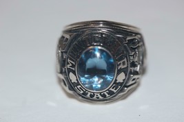 14K White gold Jostens 1971 BA Montclair State University Blue Spinel Ring  32gr - £2,606.66 GBP