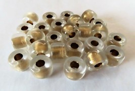 12 5 x 9 mm Czech Glass Crow Beads: Crystal - Gold Lined - £1.83 GBP