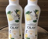(2) Olay Infused Essential Botanicals Body Wash Lemon &amp; Basil Blossom 23... - £29.88 GBP