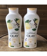 (2) Olay Infused Essential Botanicals Body Wash Lemon &amp; Basil Blossom 23... - £29.81 GBP