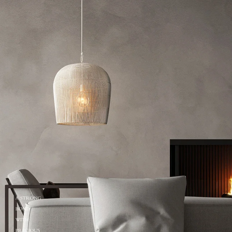 Wind handmade rattan led pendant lights dining room bar chandelier bedroom bedside lamp thumb200