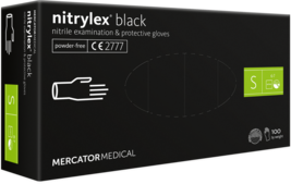 Nitrile Gloves Black Protective Gloves: S / 6 - 7 100pcs MERCATOR Nitrylex - £13.65 GBP