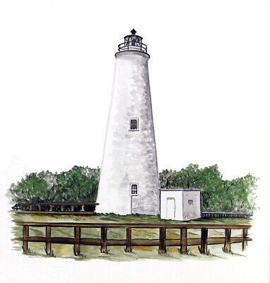 Primary image for Outer Banks Ocracoke Light House Lighthouse Home Office Camp Beach Decor Sticker