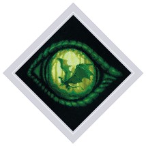 DIY Riolis Dragon Eye Green Black Fantasy Counted Cross Stitch Kit - £19.94 GBP