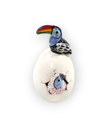 Hatched Egg Pottery Bird Pink Parrot Black Toucan Mexico Hand Painted Si... - £11.61 GBP