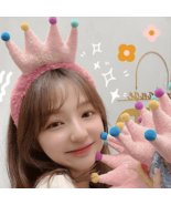 King Crown Fluffy Headband | Plush Headdress Hair Makeup Accessory #1237 - $16.45 CAD