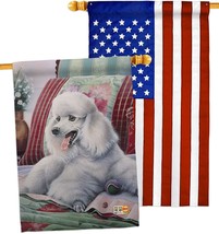 Poodle House Flag Pack Dog Puppy Spoiled Paw Canine Fur Pet Nature Farm Animal C - $41.99