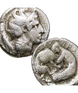 Rare HERAKLES on Right wrestles Nemean Lion/ATHENA helmeted head. Herakl... - $331.55