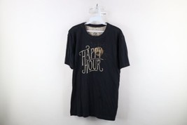 Life is Good Mens Medium Faded Spell Out Happy Hour Short Sleeve T-Shirt Black - £23.67 GBP