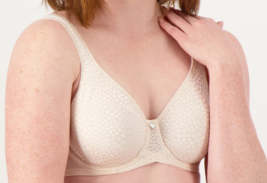 Breezies Underwire Diamond Shimmer Unlined Support Bra- CHAMPAGNE, 38B  A561419 - £21.97 GBP