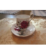 ROYAL ALBERT BONE CHINA DEMI SIZED CUP AND SAUCER SWEET ROMANCE RED ROSE... - $33.72 CAD