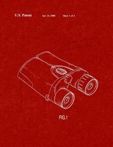 Binoculars  Patent Print - Burgundy Red - £6.23 GBP+