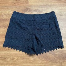 Ann Taylor LOFT Navy Lace Eyelet Riviera Shorts Womens Size 2 Embroidered - £22.15 GBP
