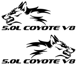 (x2) 5.0L Coyote V8 Engine Hood Vinyl Decal Sticker 2 Compatible with and Fits F - £12.75 GBP