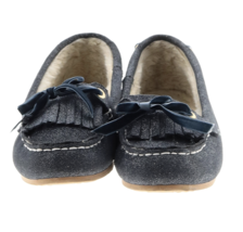 SPERRY Womens Shoes Top-Sider Gray Sparkle Glitter Loafer Shearling Lined 9 - £12.07 GBP