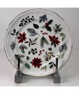 1 Salad Plate GRACE TEAWARE CHRISTMAS POINSETTIA  HOLLYBERRY 8&quot; NEW - $19.45 CAD