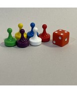 Clue 1992 Game Replacement Parts Pieces Six Tokens and Dice - $20.51 CAD